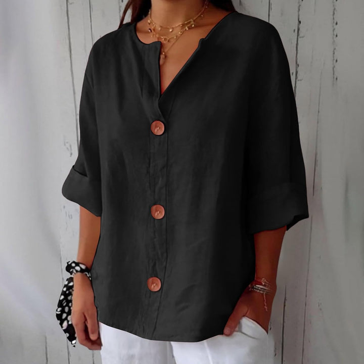 Nara Relaxed Linen Blouse for Timeless Elegance