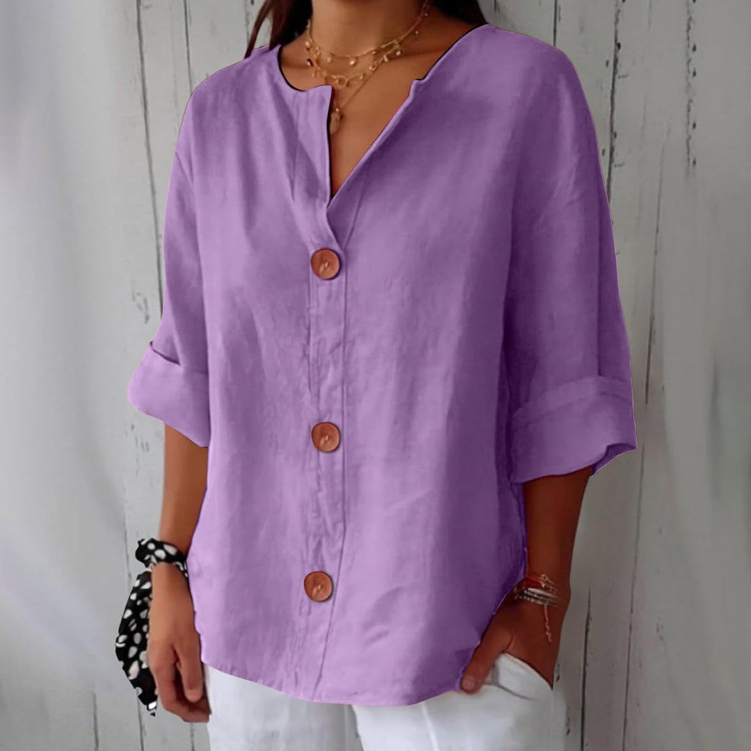 Nara Relaxed Linen Blouse for Timeless Elegance
