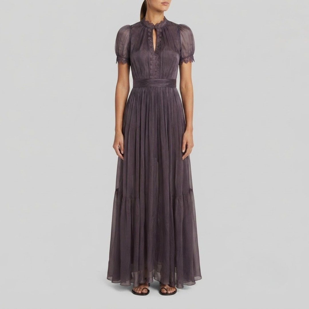 Amélie Chiffon Lace Maxi Dress