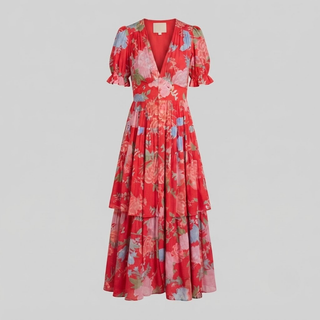 Alessia Elegant Floral V-Neck Dress