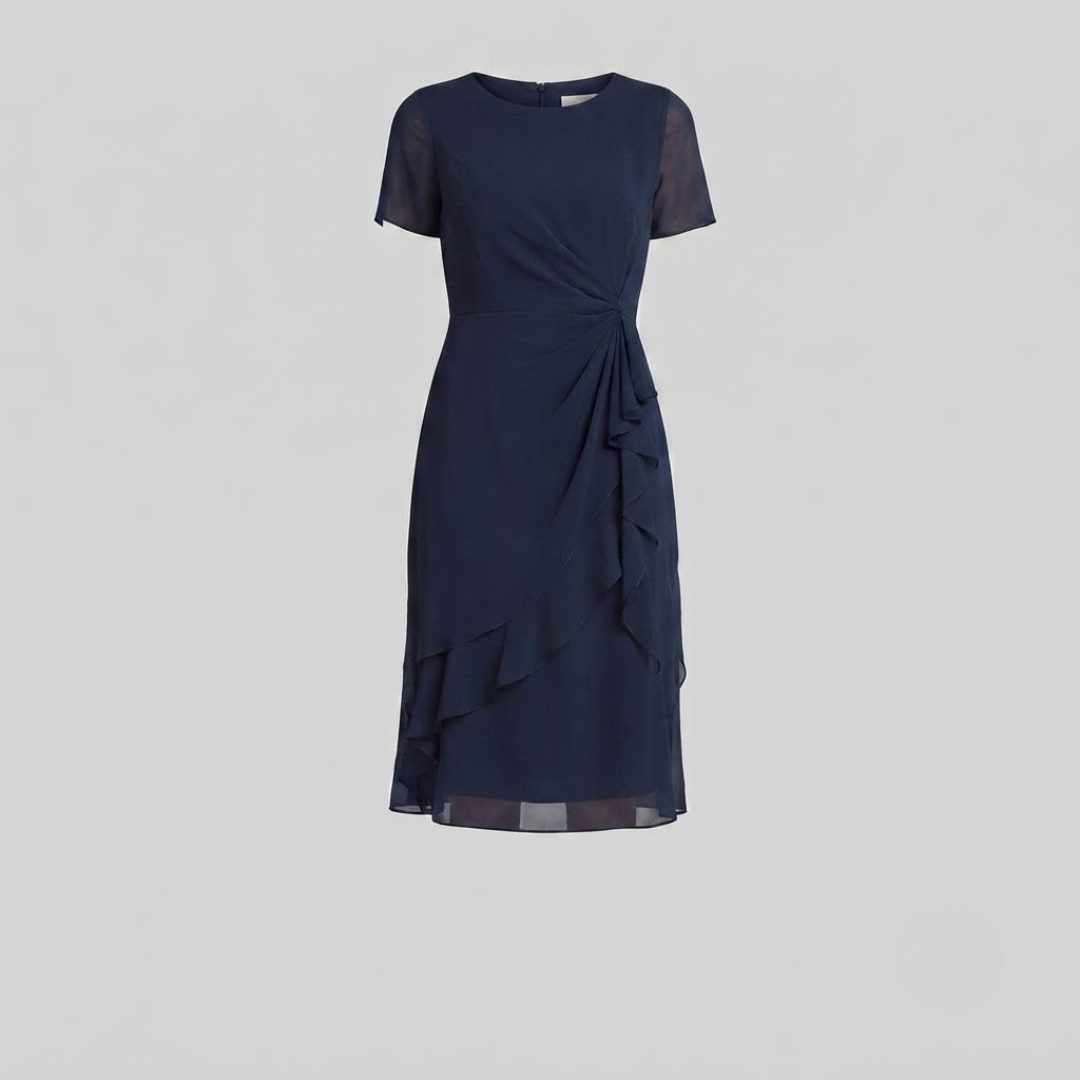 Blake Elegant Chiffon Draped Dress