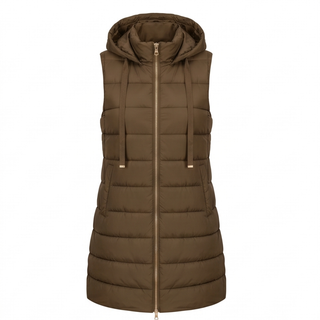 Long Hooded Puffer Vest