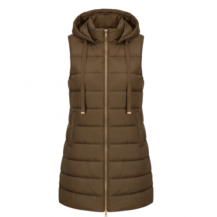 Long Hooded Puffer Vest