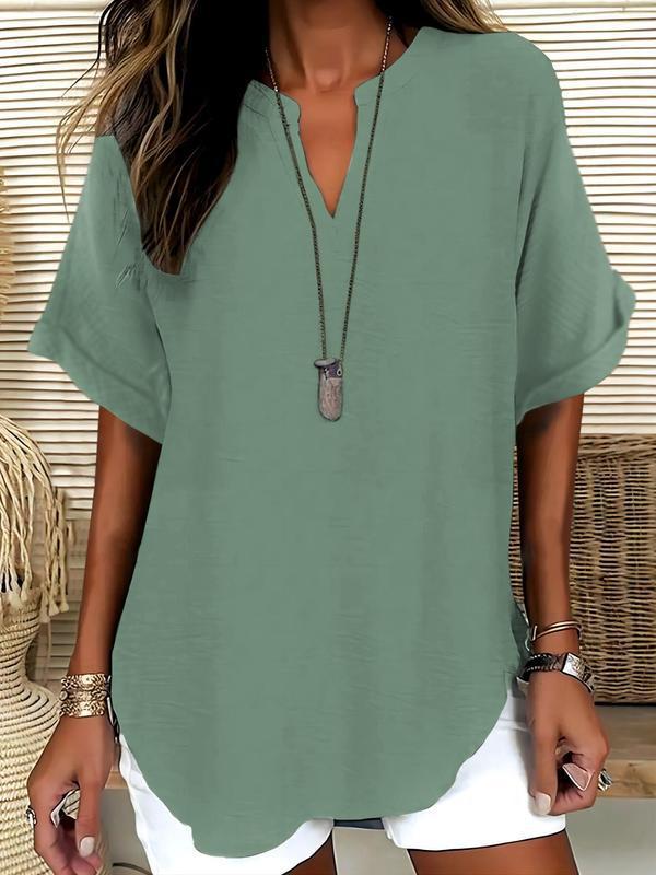 Atasia Soft Touch Notched Neck Blouse