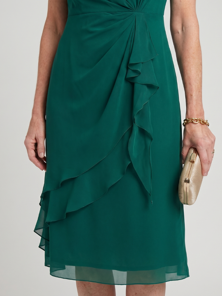 Blake Elegant Chiffon Draped Dress