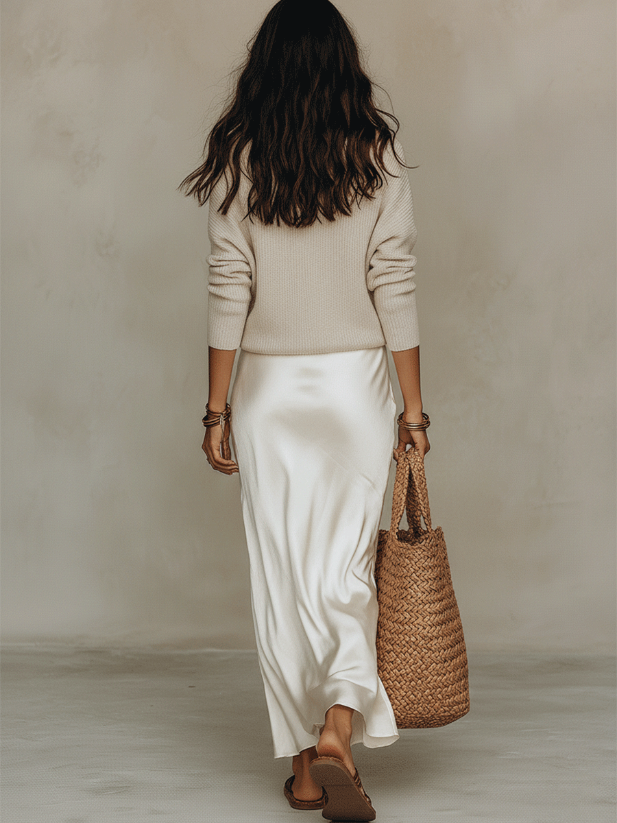 Isolde Knit and Satin Ensemble