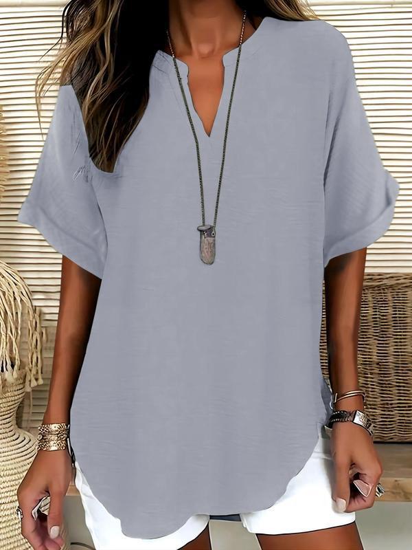 Atasia Soft Touch Notched Neck Blouse
