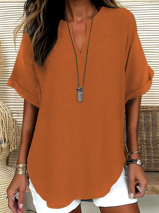 Atasia Soft Touch Notched Neck Blouse
