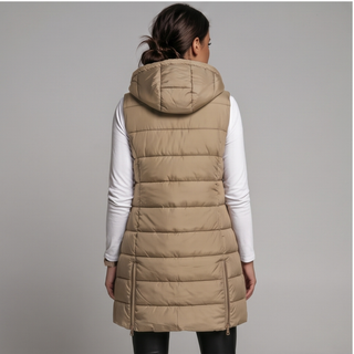 Long Hooded Puffer Vest
