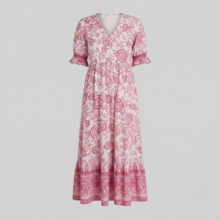 Danna Elegant Floral Dress with V Neck