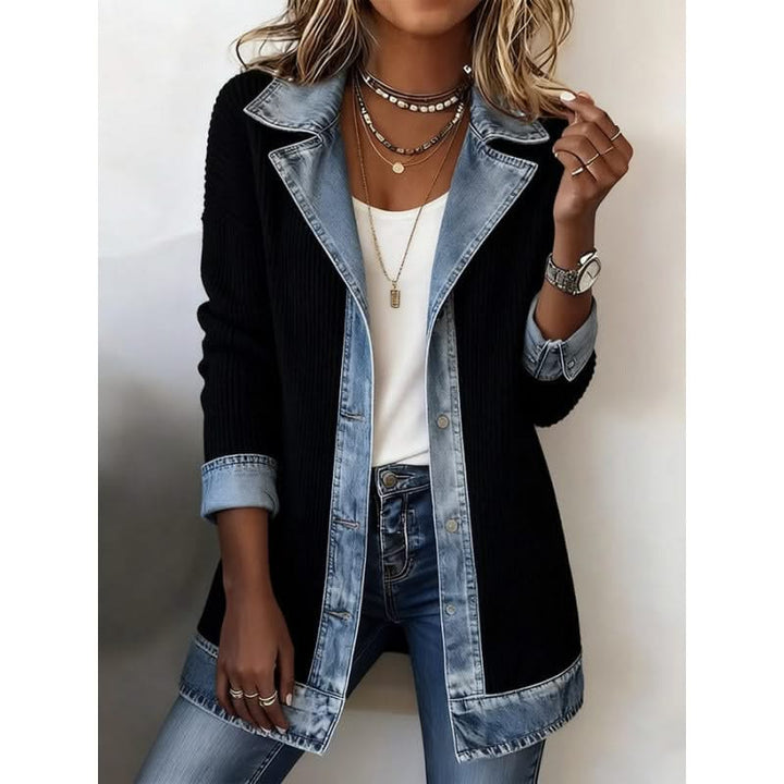 Casual Denim Trim Jacket