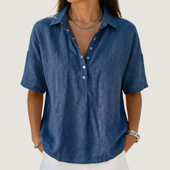 Vilma Blouse with Collar and Button