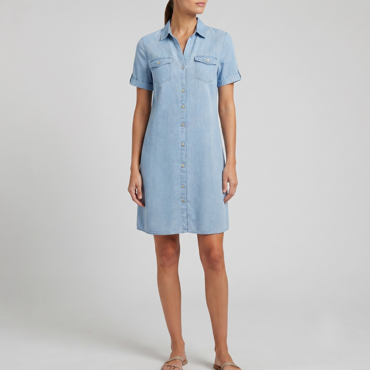 Myra Casual Denim Style Midi Dress