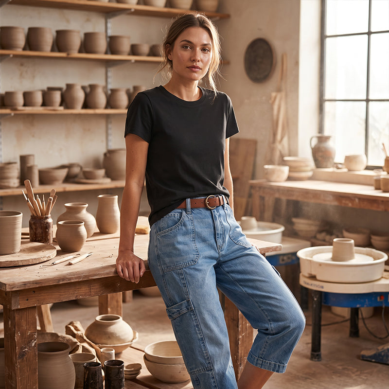 Keisha Cropped Stretch Cargo Jeans