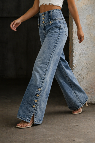 Jolene High Waist Slit Jeans
