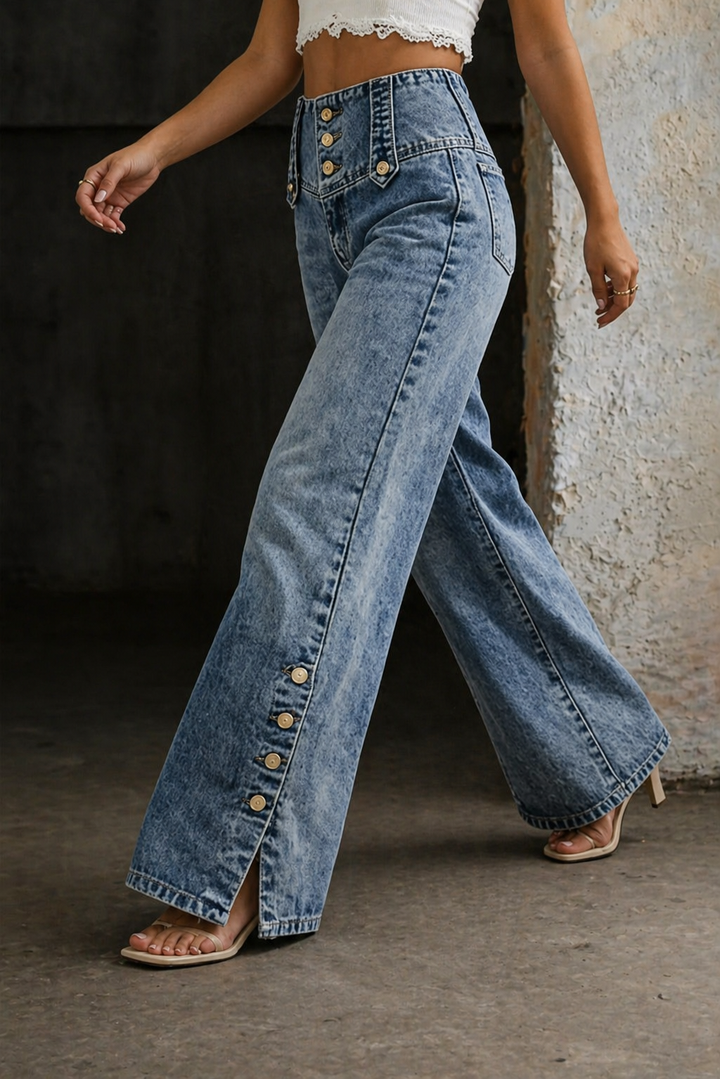 Jolene High Waist Slit Jeans