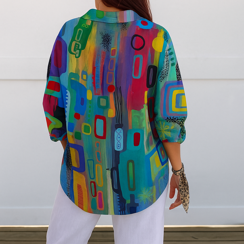 Jella Flowing Everyday Blouse with Feminine Neckline