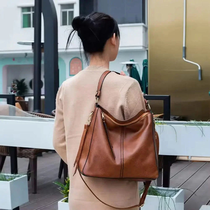 Camellia Leather Hobo Bag