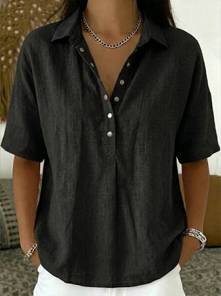 Vilma Blouse with Collar and Button