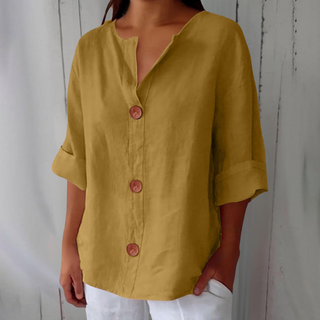 Nara Relaxed Linen Blouse for Timeless Elegance