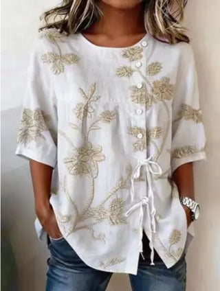 Catherine Elegant Floral Embroidered Blouse