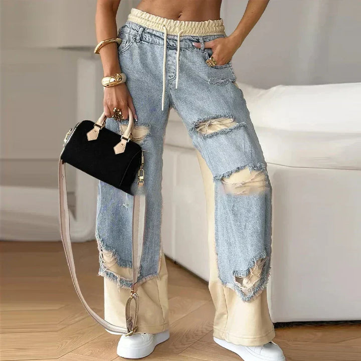 Reeva Layered Baggy Jeans with Jogger Insert
