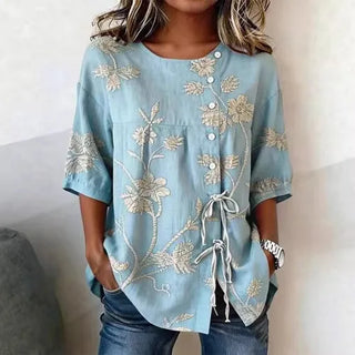 Catherine Elegant Floral Embroidered Blouse