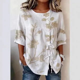 Catherine Elegant Floral Embroidered Blouse