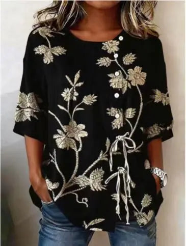 Catherine Elegant Floral Embroidered Blouse