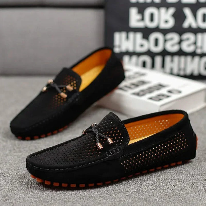 Gianni Perforated Leather Loafers