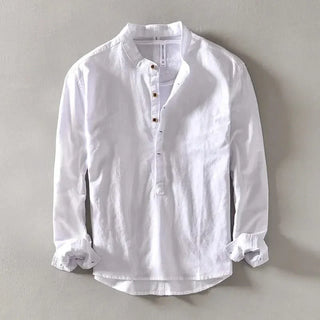 Callum Linen Mandarin Shirt