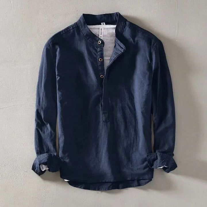 Callum Linen Mandarin Shirt