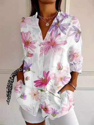 Asiah Colorful Pattern Blouse with All Day Comfort