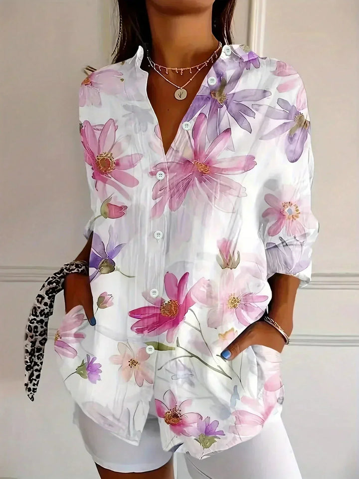 Catleen Colorful Printed Lightweight Blouse