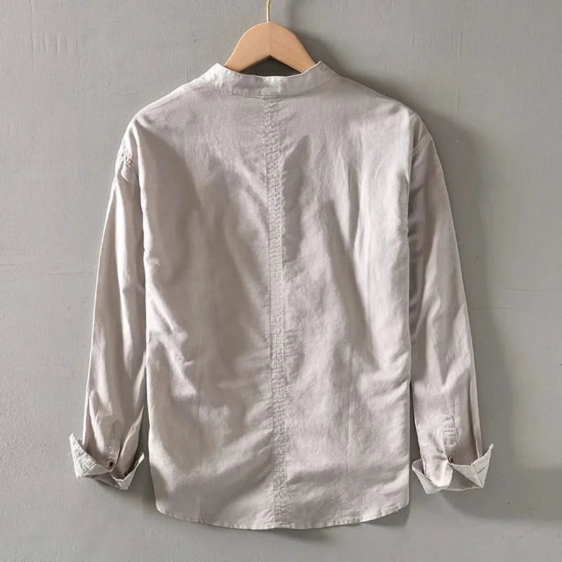 Callum Linen Mandarin Shirt