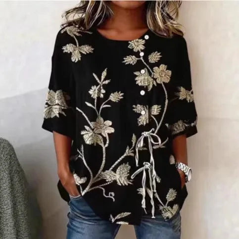 Catherine Elegant Floral Embroidered Blouse