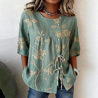 Catherine Elegant Floral Embroidered Blouse