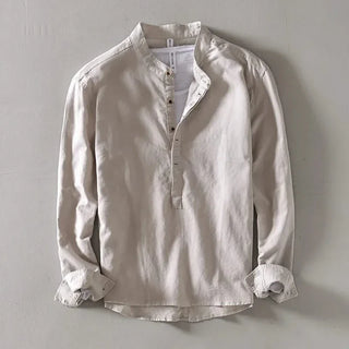 Callum Linen Mandarin Shirt