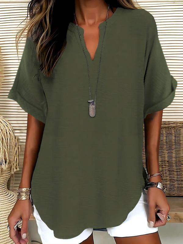 Atasia Soft Touch Notched Neck Blouse