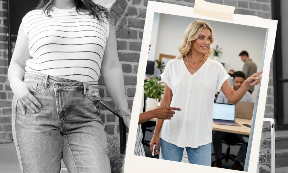Diona Structured Confidence V-Neck T-Shirt