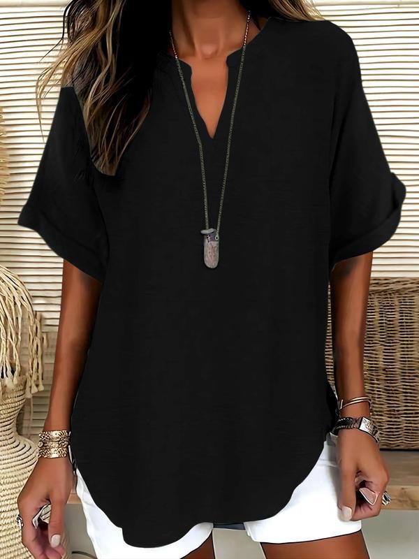 Atasia Soft Touch Notched Neck Blouse
