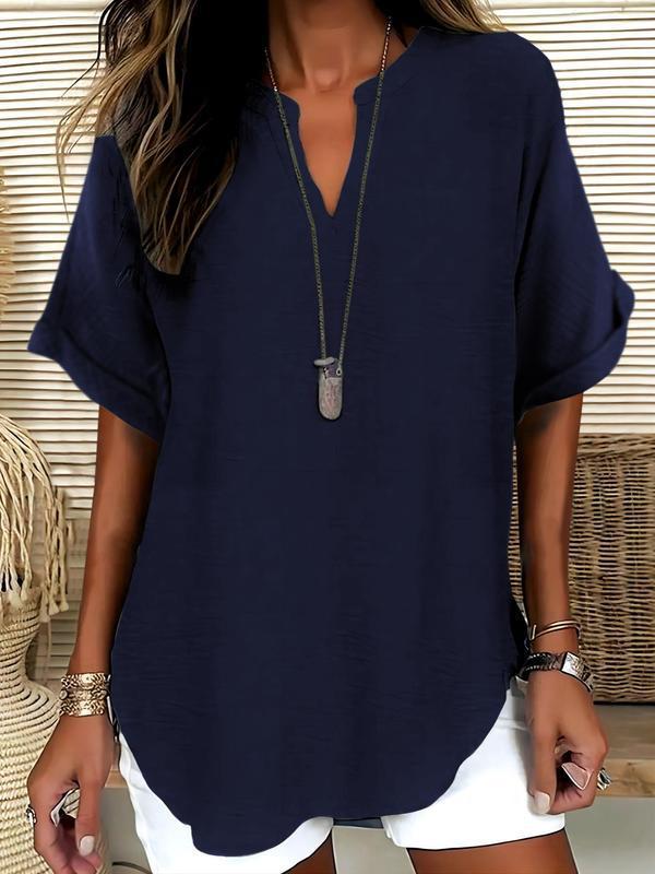 Atasia Soft Touch Notched Neck Blouse
