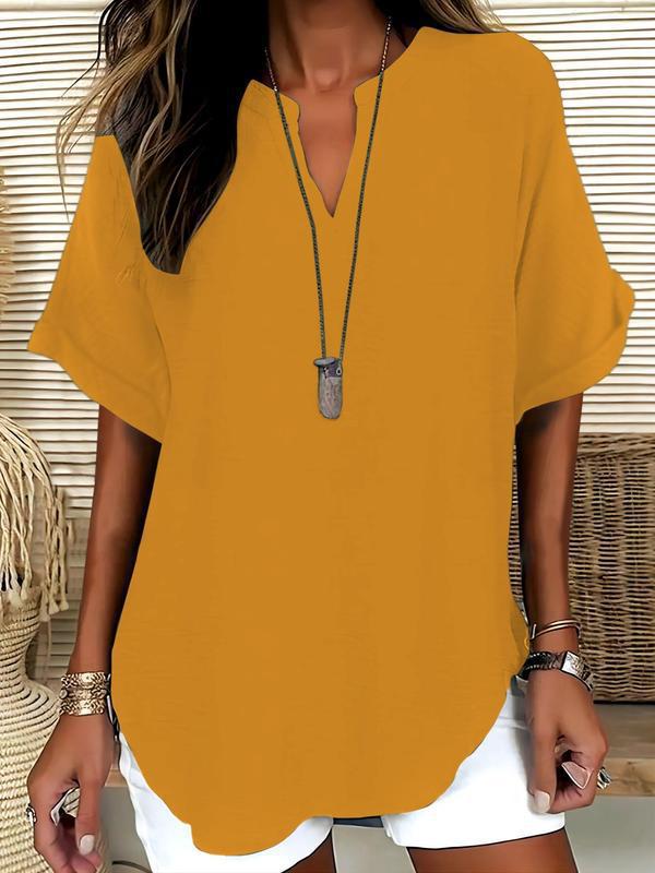 Atasia Soft Touch Notched Neck Blouse