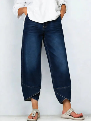 Ophelia Cross Print Cotton Jeans