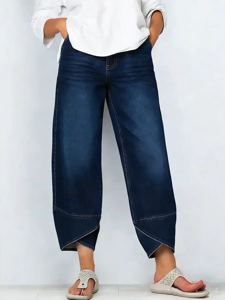 Ophelia Cross Print Cotton Jeans