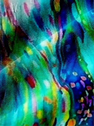 Aya Abstract Watercolor Blouse with Button Front