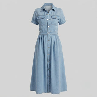 Violeta Short Sleeve Denim Dress