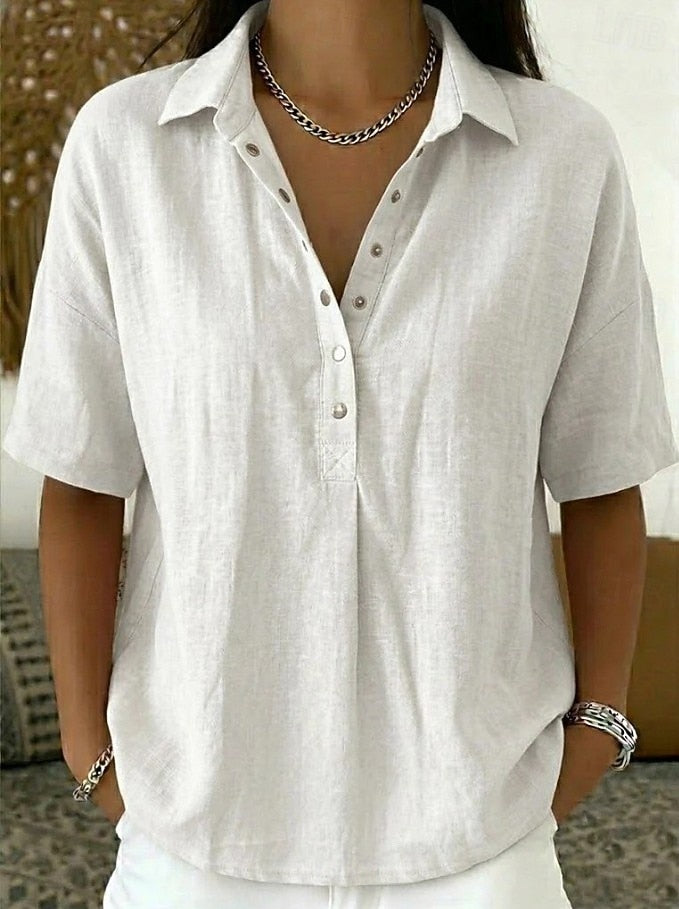 Vilma Blouse with Collar and Button