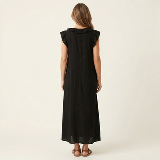 Josette Ruffle V-Neck Maxi Dress