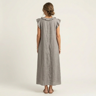 Josette Ruffle V-Neck Maxi Dress